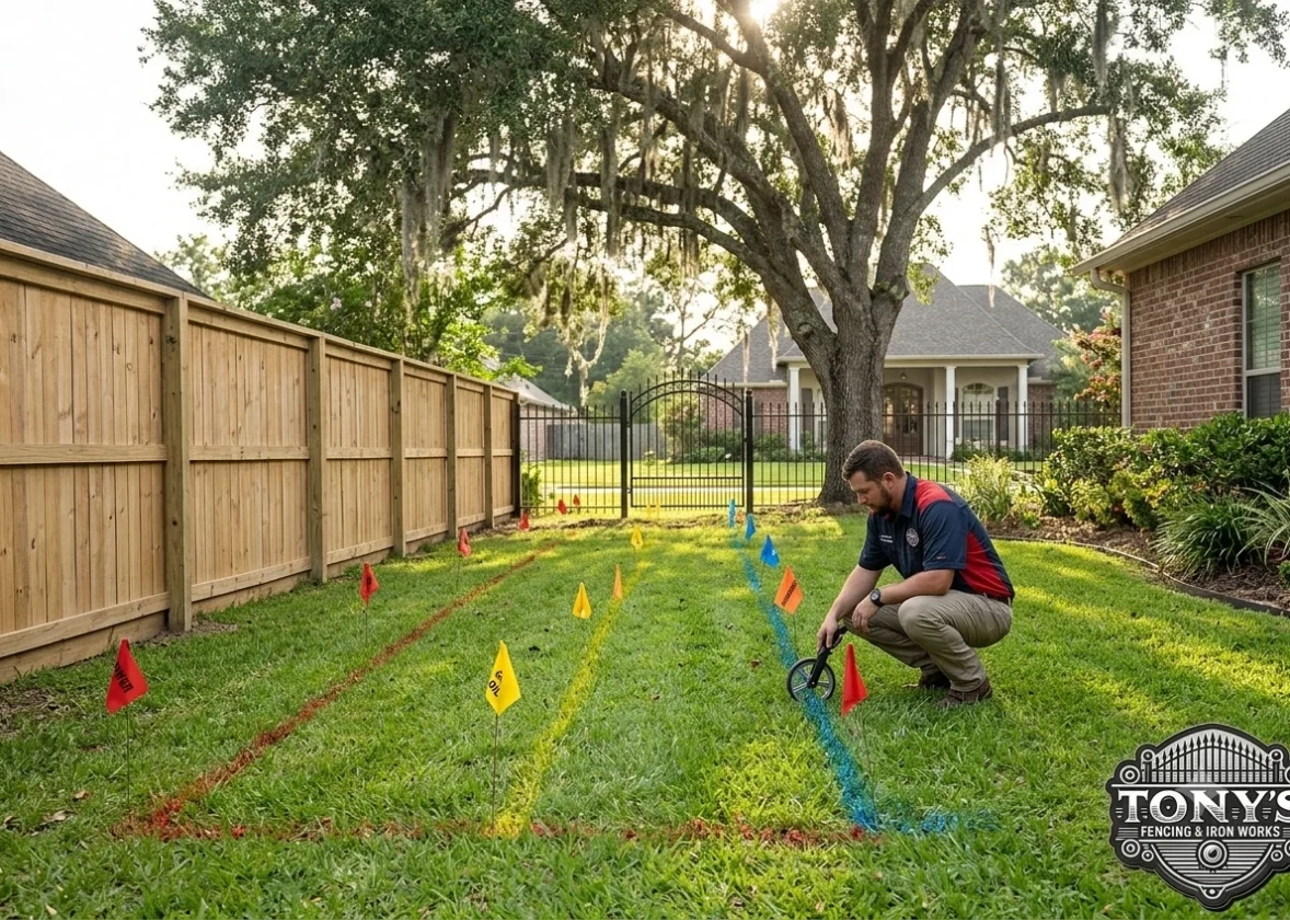 Underground Utilities Before Fence Installation in Louisiana
